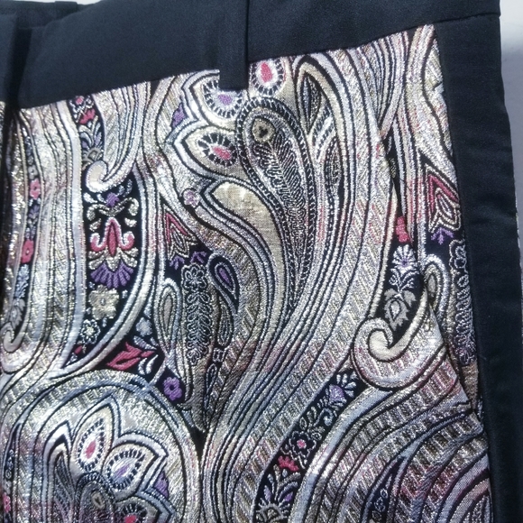 J. Crew Gilded Paisley Jacquard Pant Size 6 Petite - Picture 3 of 5
